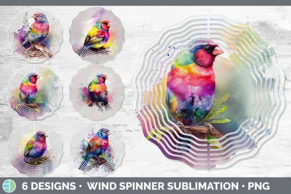 Download Rainbow Finch Wind Spinner | Sublimation - Wind spinner Collection