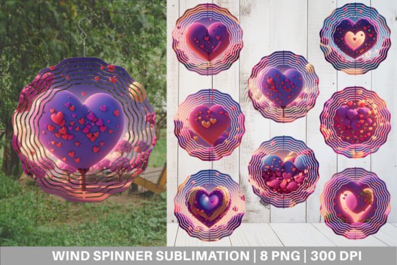 Download Wind Spinner 3D Love Vibrant - Wind spinner Collection