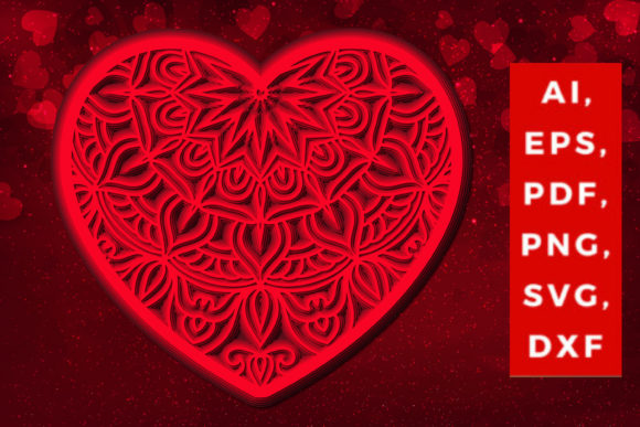 Download Layered 3D Valentine Hearts Design SVG, - Hearts design Collection