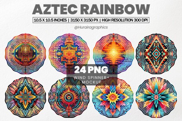 Download Aztec Rainbow Wind Spinner Sublimation - Wind spinner Collection