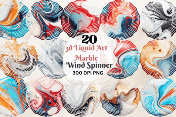 Download 3d Liquid Art Marble Wind Spinner Bundle - Wind spinner Collection