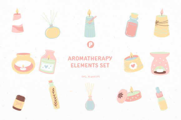 Download Aromatherapy Element Illustration Set - Aromatherapy Collection