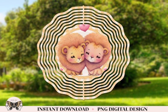Download Lions in Love Wind Spinner Sublimation - Wind spinner Collection