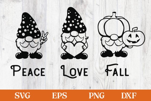 Download Peace Love Fall Gnomes | SVG Cut File - Premium Bundle