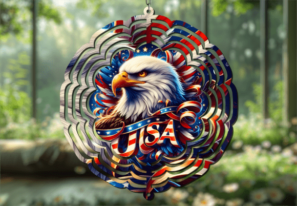 Download USA Eagle Flag 4th of July Wind Spinner - Wind spinner Collection