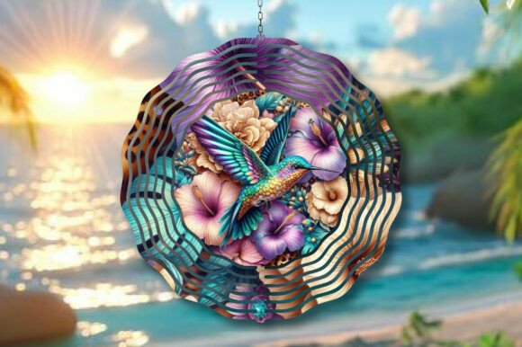 Download Colorful Hummingbird Floral Wind Spinner - Wind spinner Collection