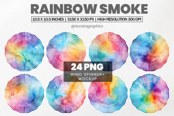 Download Rainbow Smoke Wind Spinner Sublimation - Wind spinner Collection