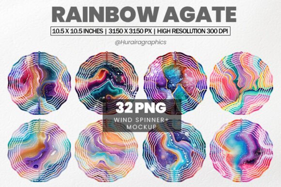 Download Rainbow Agate Wind Spinner Sublimation - Wind spinner Collection